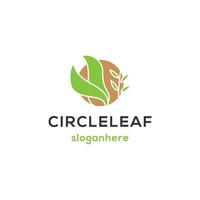 vector logo design leaf circle, green tea herbal, natural medicine, sprout with green leafs