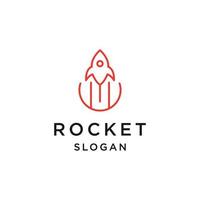 Rocket Logo. Simple Rocket Line Icon isolated on Grey Background. Usable for Business and Technology Logos. vector