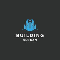 Building logo line art icon vector template
