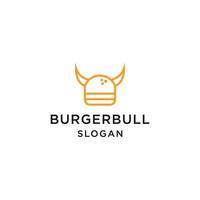 Bull burger logo design vector illustration