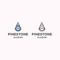 plantilla de diseño plano de icono de logotipo de piedra de pino vector