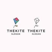 The kite logo icon flat design template vector