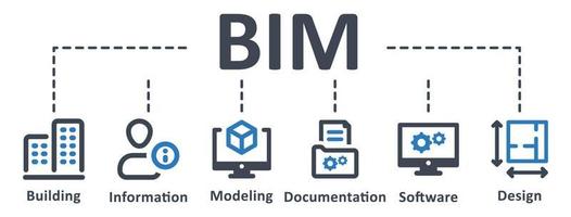 BIM icon - vector illustration . building, information, modeling, software, design, plan, documentation, infographic, template, presentation, concept, banner, pictogram, icon set, icons .