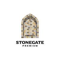 creative gate logo design vector template. retro tunnel gate symbol