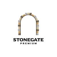 creative gate logo design vector template. retro tunnel gate symbol