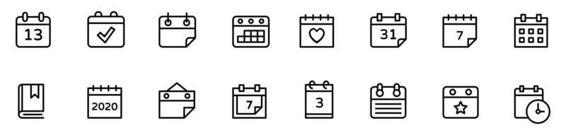 Set collection of calendar icons, calendar symbols set, time management deadline - Vector