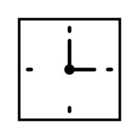 Square clock, white transparent clock face square arrow icon - Vector