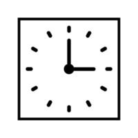 Square clock, white transparent clock face square arrow icon - Vector