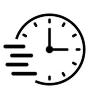 tiempo de vuelo rápido, icono de reloj redondo, icono de flecha de cara de reloj transparente blanco icono redondo - vector