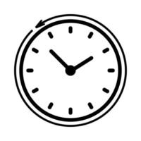 Reloj redondo, icono de flecha de círculo de cara de reloj transparente blanco - vector