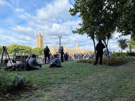 London in the UK in September 2022. People in a queue to see the Queen lying in state. photo