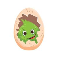 Dinosaur in egg vector