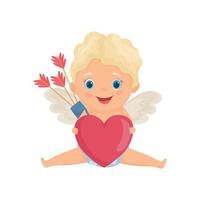 Illustration with cartoon cupid vector