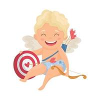 Illustration with cartoon cupid vector