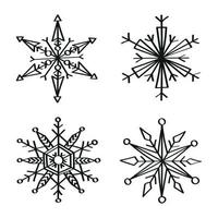 Snowflakes Illustrations in Art Ink Style vector