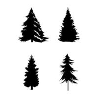 Christmas Trees Black Collection vector