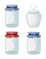 Collection of Transparent Jars vector