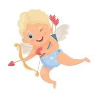 Illustration with cartoon cupid vector