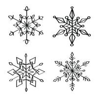 Snowflakes Illustrations in Art Ink Style vector
