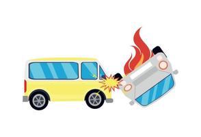 ilustración de accidentes automovilísticos vector