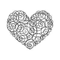 Abstract Heart Illustration in Art Ink Style vector