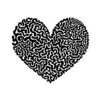 Abstract Heart Illustration in Art Ink Style vector