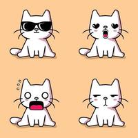 vector illustration of cute kitten emoji