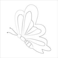 cute butterfly outlined printable coloring book page for kids vector