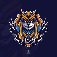 Vector panda king character logo