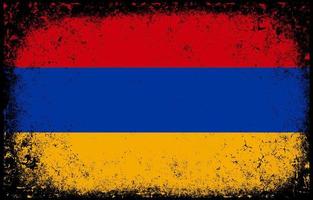 viejo sucio grunge vintage armenia bandera nacional ilustración vector