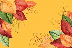 watercolor autumn background with empty space vector