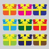 Colorful Gift Box Element in Flat Design Pro Vector