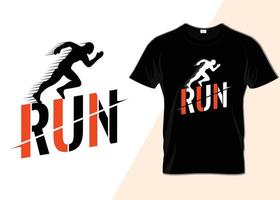 Run t-shirt design vector