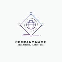 IOT. internet. things. of. global Purple Business Logo Template. Place for Tagline vector