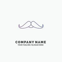 bigote. inconformista. movimiento masculino. plantilla de logotipo de empresa púrpura de hombres. lugar para el eslogan vector