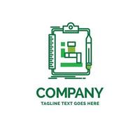 Algorithm. process. scheme. work. workflow Flat Business Logo template. Creative Green Brand Name Design. vector