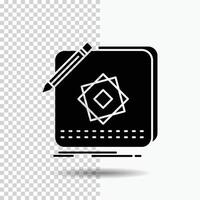 Design. App. Logo. Application. Design Glyph Icon on Transparent Background. Black Icon vector