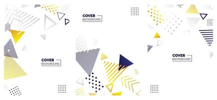 Covers templates set with bauhaus. memphis and hipster style graphic geometric elements. Applicable for placards. brochures. posters. covers and banners. Vector illustrations