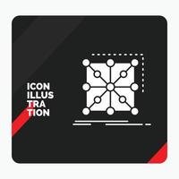 Red and Black Creative presentation Background for Data. framework. App. cluster. complex Glyph Icon vector