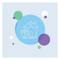 insurance. home. house. casualty. protection White Line Icon colorful Circle Background vector