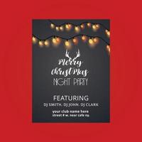 Merry Christmas card with creative design and red background vector