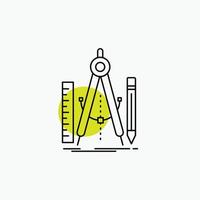 Build. design. geometry. math. tool Line Icon vector