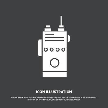 walkie. talkie. communication. radio. camping Icon. glyph vector symbol for UI and UX. website or mobile application