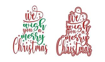 We Wish You a Merry Christmas-Christmas Gift Design. vector