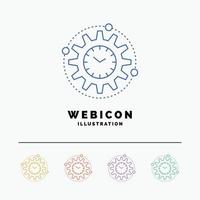 Efficiency. management. processing. productivity. project 5 Color Line Web Icon Template isolated on white. Vector illustration