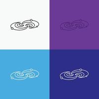 Galaxy. astronomy. planets. system. universe Icon Over Various Background. Line style design. designed for web and app. Eps 10 vector illustration