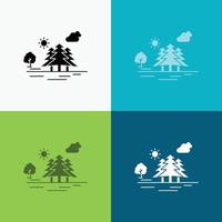 Mountain. hill. landscape. nature. clouds Icon Over Various Background. glyph style design. designed for web and app. Eps 10 vector illustration