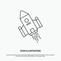 space craft. shuttle. space. rocket. launch Icon. Line vector gray symbol for UI and UX. website or mobile application