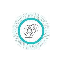 data. big data. analysis. globe. services Line Icon. Vector isolated illustration