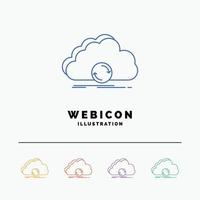 cloud. syncing. sync. data. synchronization 5 Color Line Web Icon Template isolated on white. Vector illustration